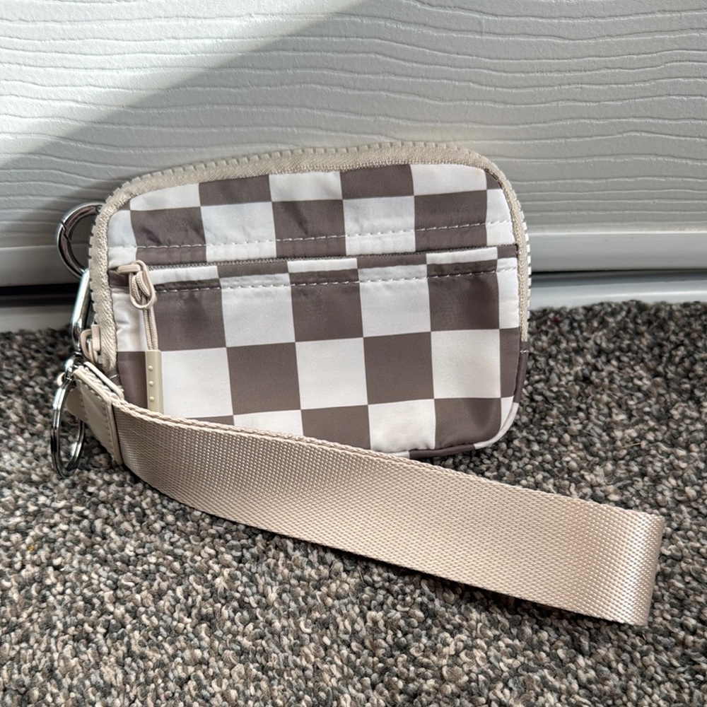 Checkered Iris and Rainbow wallet